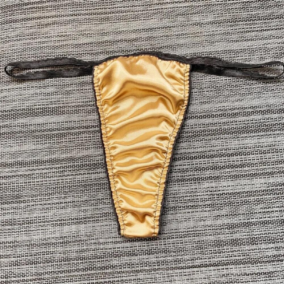 Multicoloured Men Sexy Thongs Satin Silk String Elastic Bump Pockets Underwear Thongs Erotic Temptation Panties T-Back G String Gay Men Wear