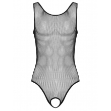 Mens Fishnet Leotard Bodysuit Adult Sexy Hollow Out Lingerie Sleeveless Open Crotch Jumpsuit Underwear Nightwear Male Exotic