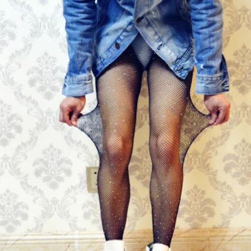 Newest Mens Pantyhose Sexy Body Tights Mesh Underwear Rhinestones