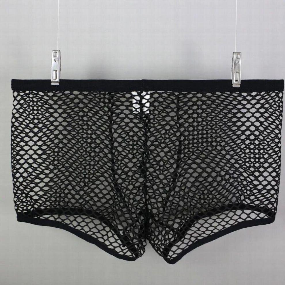 Mens Panties Erotic Lingerie G-string Gay Sexy Underwear Hollow Mesh Boxer Briefs Shorts Bulge Pouch Underpants Sissy Thongs