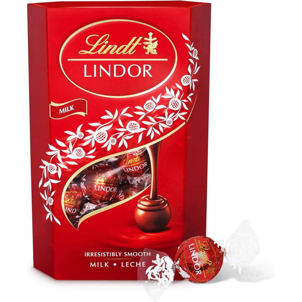 Lindt Lindor Milk Chocolate Truffles Box Large-Approx 26 balls, 337g-Chocolate Truffles with a Smooth Melting Filling