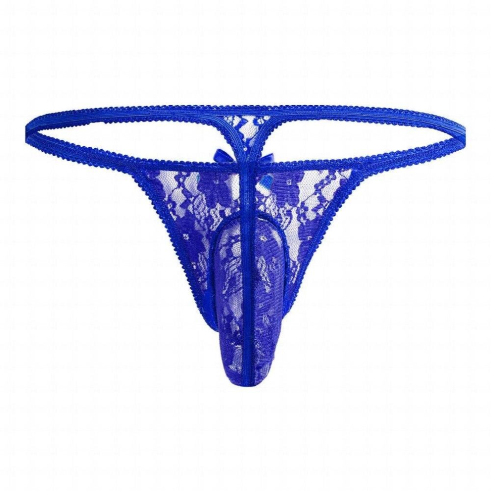 Mens Gay Jockstrap Sexy Underwear Lace Bowknot Tanga Hombre Sissy Underpants Mens Low Waist G-strings Thongs Gay String Homme