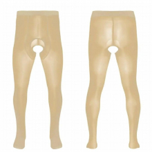 Gay Men Lingerie Ice Silk Pants Bottom Wetlook Patent Crotchless Sexy Legging Slim Fit Open Crotch Leggings Tight Pants Trouser