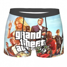 Video Game - Grand Theft Auto V Underpants Breathbale Panties Male Underwear Print Shorts Boxer Briefs