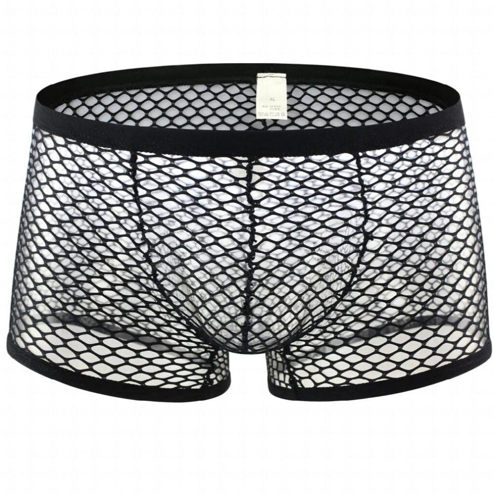 Black Sexy Lingerie Mens Panties G-String Boxers See Through Sexy Underwear Temptation Low-Waist Underpants Erotic Lingerie Briefs