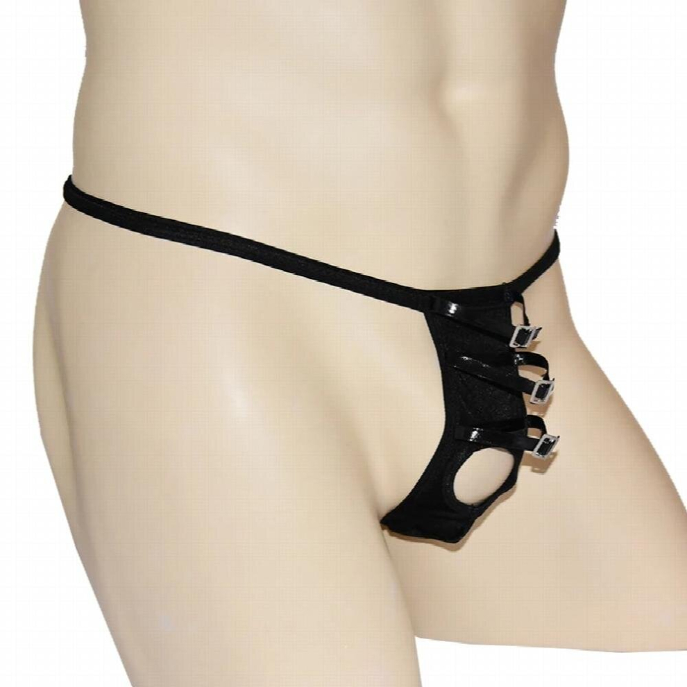 Black Men Bandage Bundle Pouch Underwear Men Penis Hole G-String U Convex Gay Sex Toy Male Erotic Lingerie Bikini Thongs
