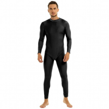 Mens Adults Well Fit One Piece Mock Neck Clubwear Catsuit Skin-Tight Solid Unitard Bodysuit Gymnastics Leotard Dancewear