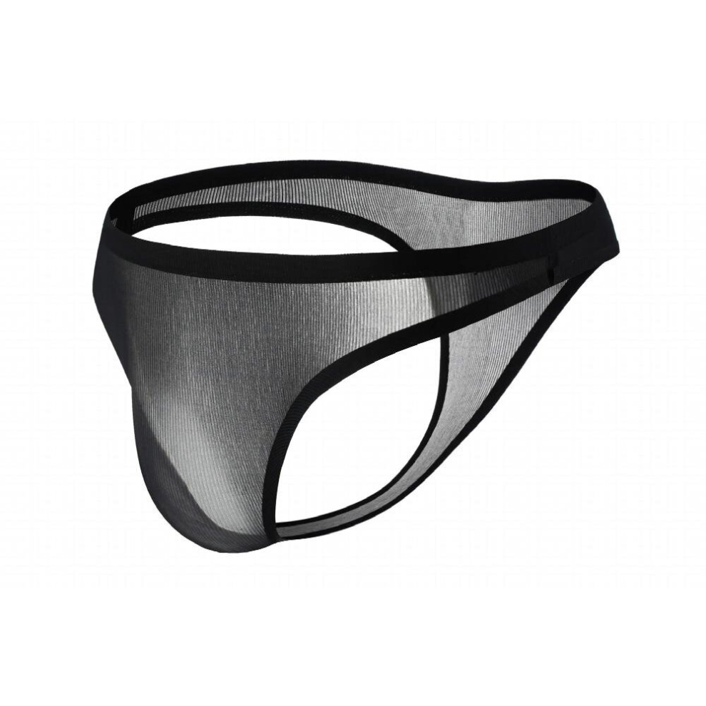 Erotic Sheer See Through Mens Skinny Briefs Panties Solid Stretch Breathable Show Gay Male Lingerie Seduction Nightclub