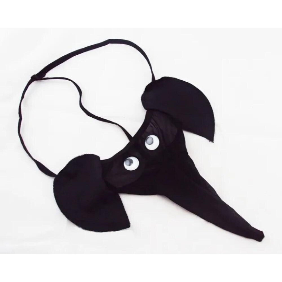 Black Men Underwear Sexy Elephant Bulge Pouch Mens Elastic T Back Lingerie Thong Erotic Underwear Sexy Penis Pouch Panties Men Briefs