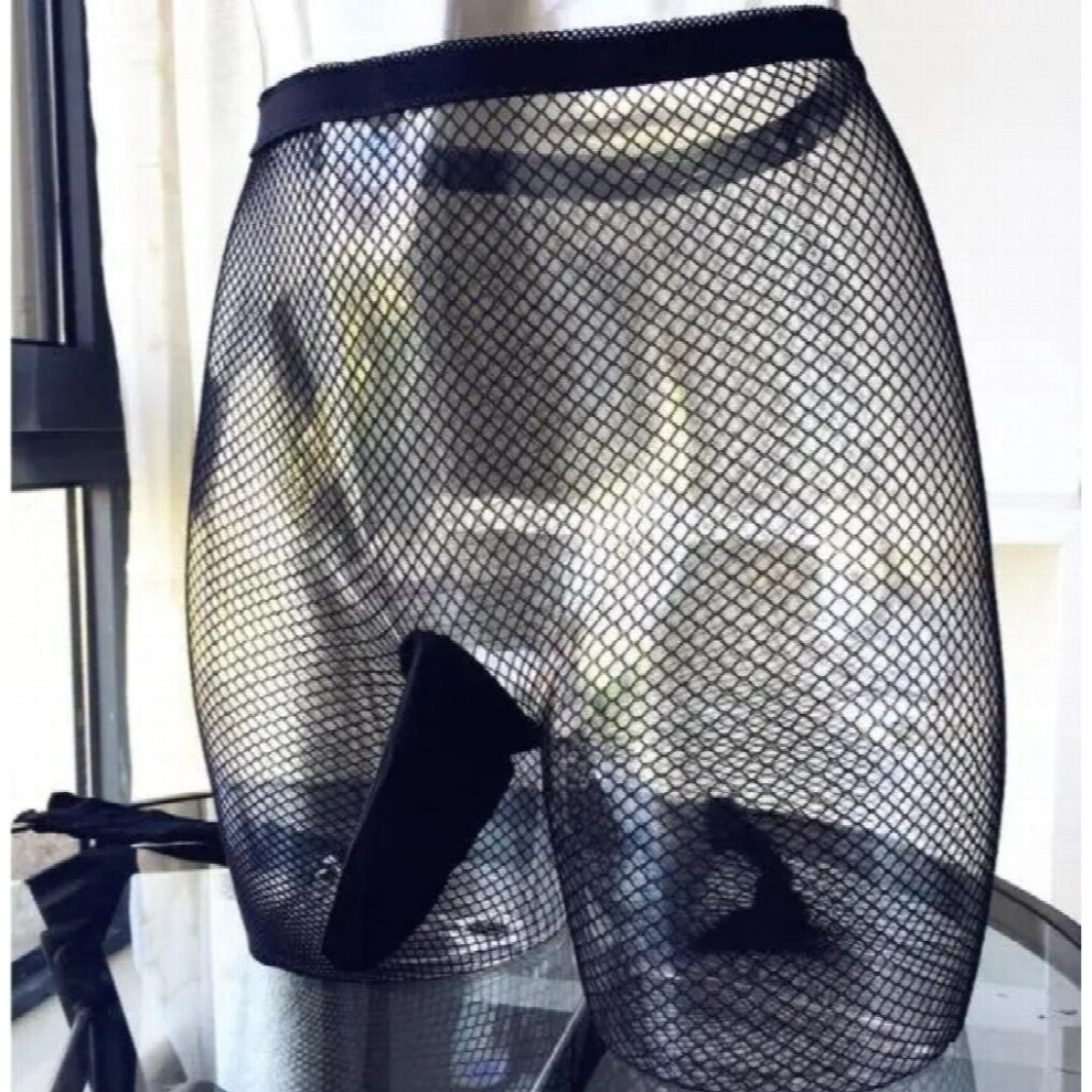 Black Novelty Male Fishnet Lingerie Mesh Sex Pantyhose Medias Mens Sexy Tights Gay Adult Sissy Pantyhose Fetish Man Exotic Apparel