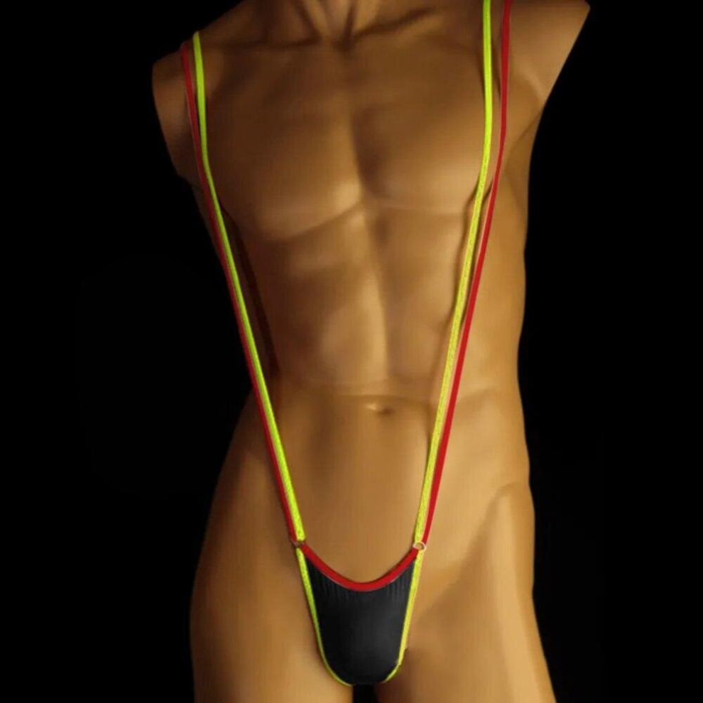 Mens Thong Swimsuit Sexy Erotic Linger Suspenders Underwear Bikini Comfy Breathable Bodysuit Backless Sex Jumpsuit Gay Leotard