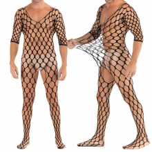 Men Sexy Tight See Through Body Stockings Pantyhose Bodysuit Underwear Jumpsuit Open Crotch Jumpsuit Erotic Hosiery