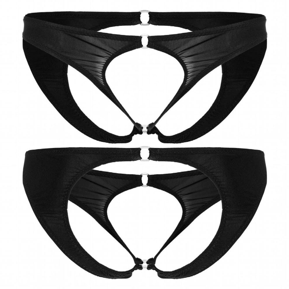 Men Sexy Crotchless Open Butt Briefs Exotic Hollow Out Low Rise Panties Bulge Pouch Thong Underpants Sissy Underwear Nightwear