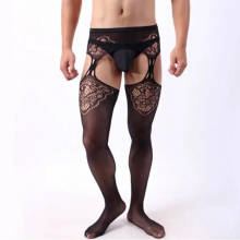 Sexy lingerie men elastic costumes teddy stockings mesh net sex underwear pantyhose intimates