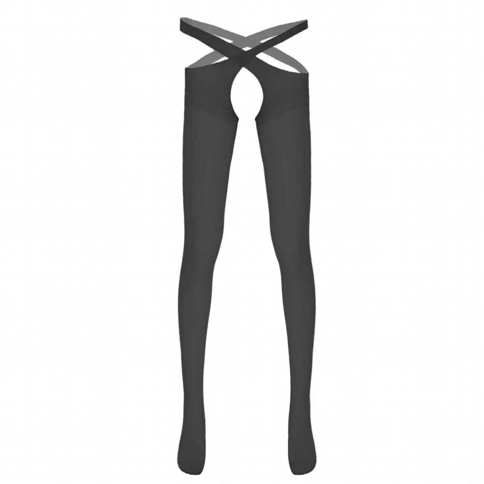 Mens Lingerie Pantyhose Hollow Out Open Crotch See-through Thin Tights Stockings Stretchy Cross Gay Male Erotic Sexy Costume