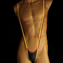 Deep V-shaped Thong Mankini Men Leotard Underwear Man Body Costume Bodysuit Stage Perform Bandage Lingerie Night Clubwear A50