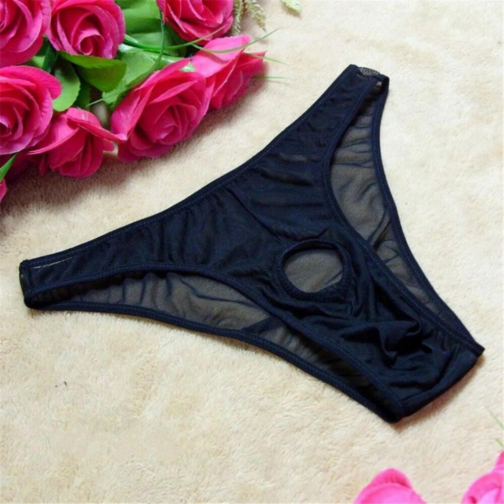 Open Crotch Man Underwear Sexy Erotic Penis Pole Bikini Briefs Sexy Hombre Transparent Mesh Panties Gay