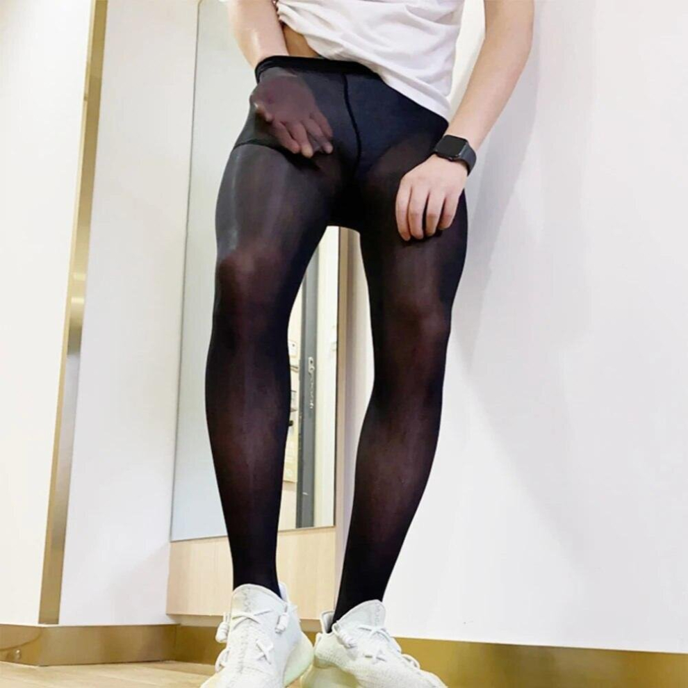 Multicoloured Plus Size Pantyhose Men Sexy Transparent Temptation Elastic Glossy Stockings Sheer Tights Night Club Wear Thin Stocking