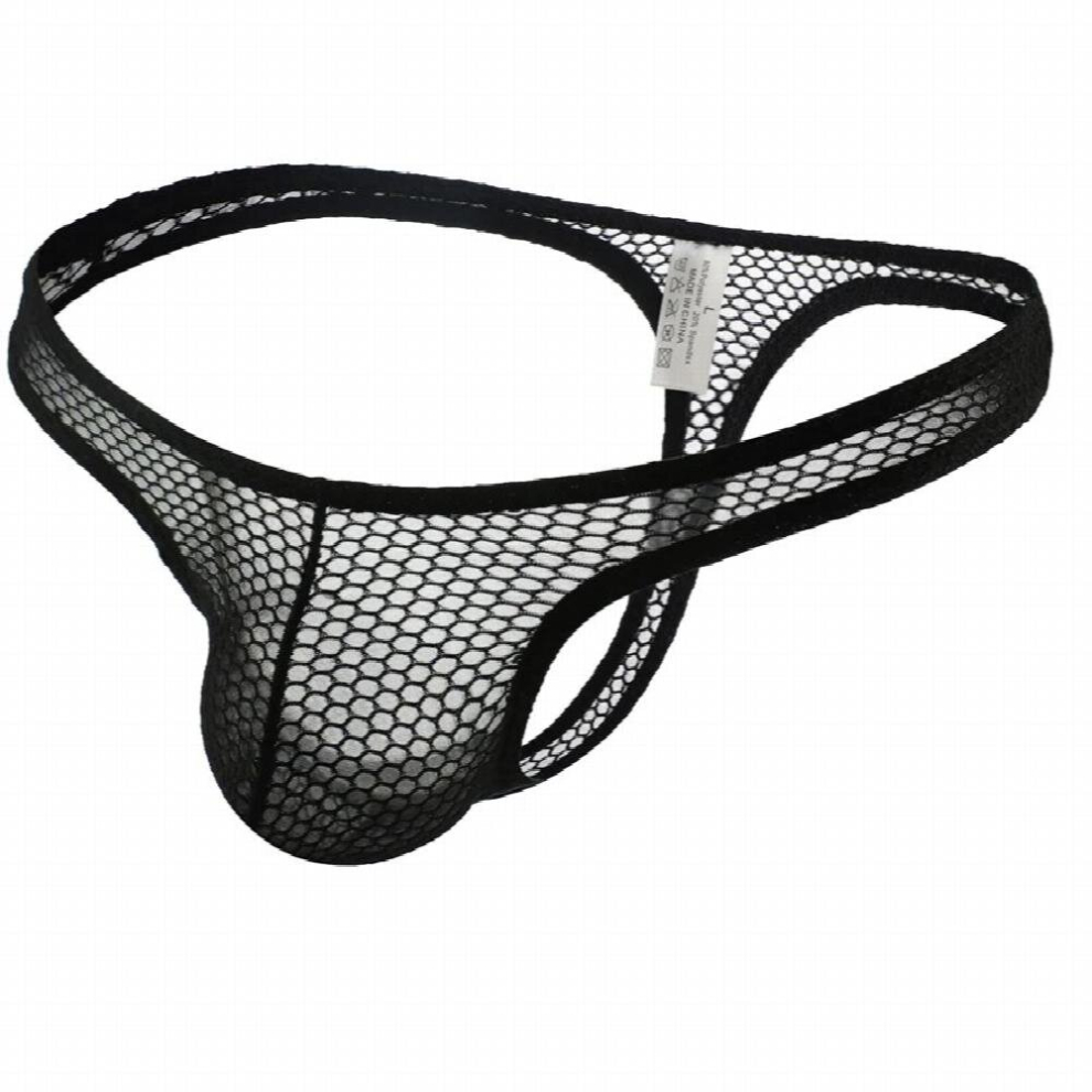 Mens Sexy Underwear See Through Mesh Briefs Transparent Fishnet Thong Exotic Lingerie Bulge Penis Pouch G String T Back Hombre