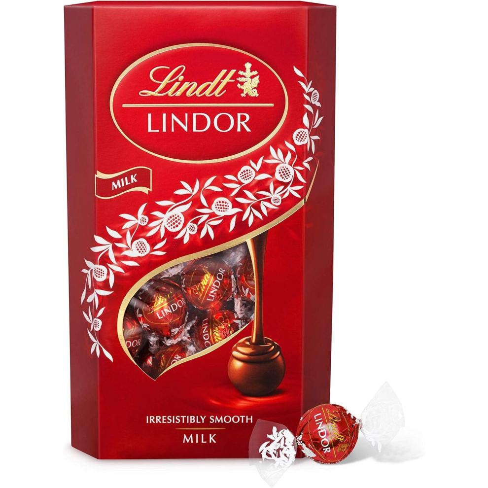 Lindt Lindor Milk Chocolate Truffles Box Extra Large Approx 48 balls 600 g Chocolate Truffles a Smooth Melting Filling Him Her Mothers Day Birthday