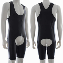 Fetish Sexy Bodysuit for Men Erotic Accessories Leather Hollow Out Open Crotch Cosplay Sex Clothes BDSM Slave Bondage Porn Toys