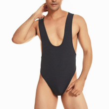 Men Sexy Sleeveless Bodysuit Stocking Backless Jumpsuit Sexy Vest Bodywear Elastic Playsuit V-neck Erotic Lingerie