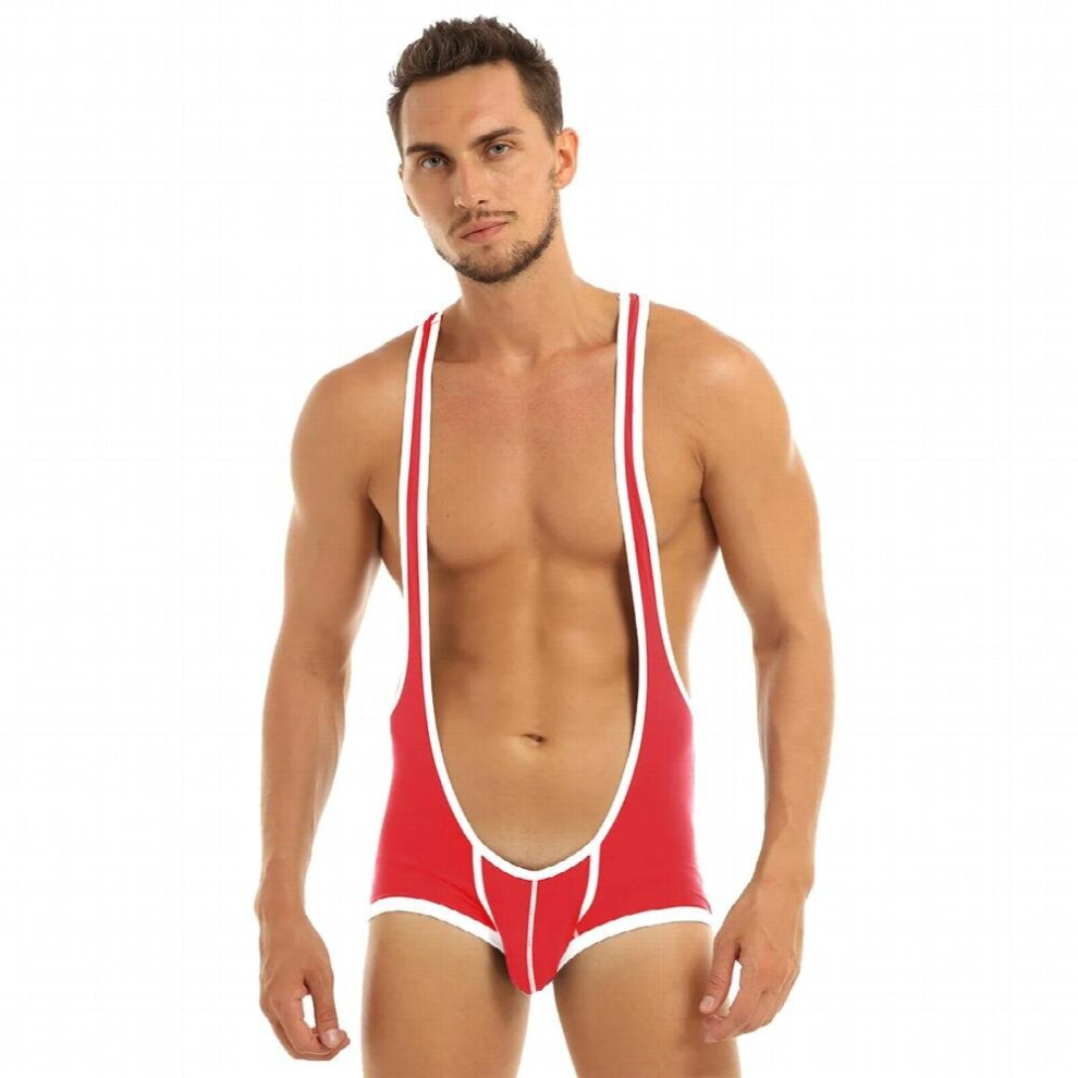 Multicoloured Mens Sexy Lingerie Bodystocking Wrestling Suspenders Singlet Mankini Jockstraps Bulge Pouch Boxer Underwear Bodysuit