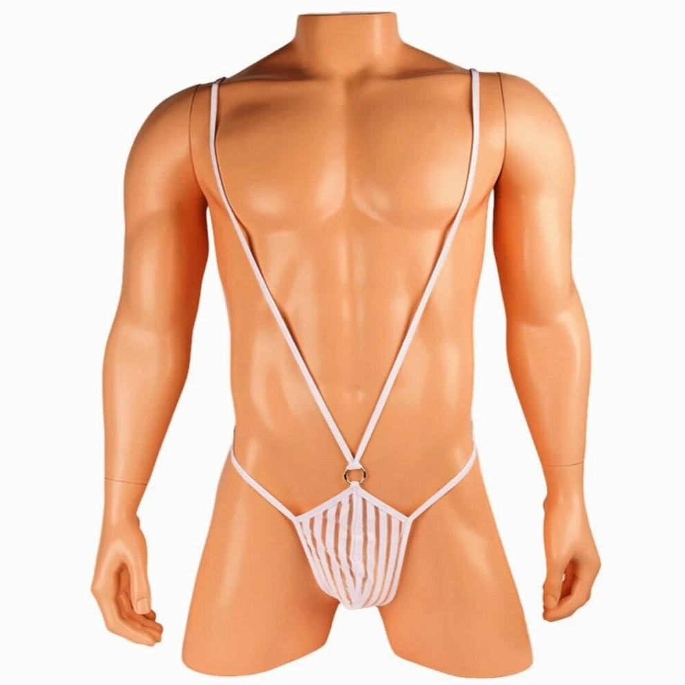 Sexy Erotic Linger Suspenders Bodysuit Mens Strap Underwear Penis Big Pouch Thong Body Costume Jumpsuit Backless Erotic Playsuit