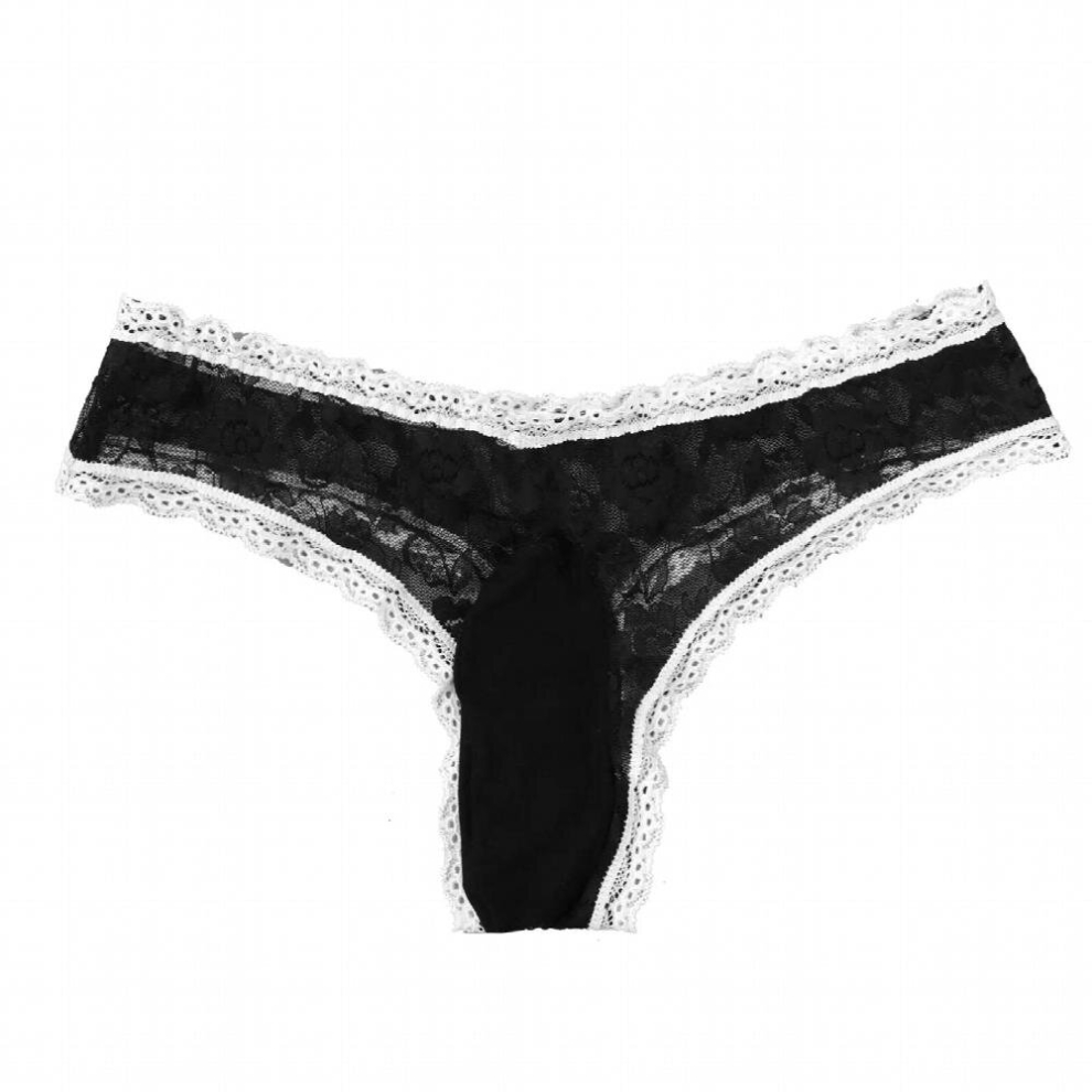 Gay Male Sissy Jockstraps Bulge Pouch See-through Lace Briefs Floral Lingerie Panties G-string Underwear Underpants for Men