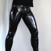 LICKLIP High Men Leather Pants PU Leather Leggings Wetlook Tights Sexy Bar Performance