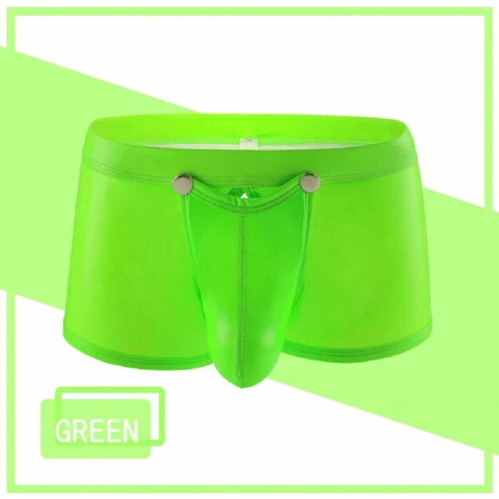 Faux Leather Wet Look Sexy Gay Underwear for Men Sissy Jockstrap Open Pouch Boxer Shorts Underpants Mens Panties Cueca