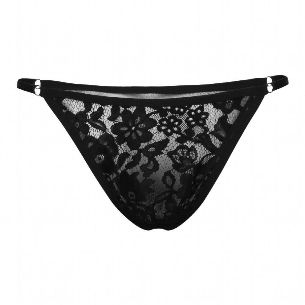 Mens T-back Thong Mini Panties Underwear Sexy Sissy Lace Lingerie Underpants Thongs G String Erotic Tanga hombre