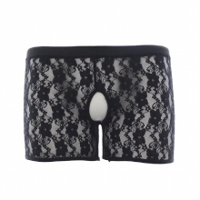 Male Underwear Sexy Sissy Lace Panties Mens Open Crotch Transparent Panties with Hole Erotic Panties for BDSM Adult Men Sex