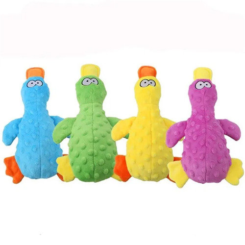 (Blue) Plush Squeaky Dog interactive Toys Funny Duck