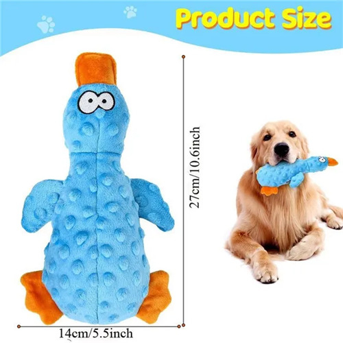 (Yellow) Plush Squeaky Dog interactive Toys Funny Duck 1