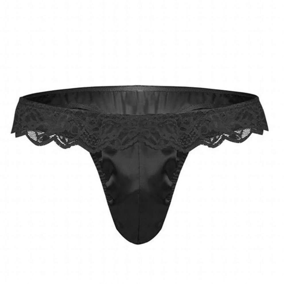 Gay Mens Thong Sexy Sissy Lingerie for Men Panties Underwear Exotic G-string Ruffle Lace Briefs Bulge Pouch Panties Jockstraps