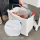 Living And Home 45L White 2-Tier 3-Compartment Dustbin Kitchen Trash Can with Wheels 9
