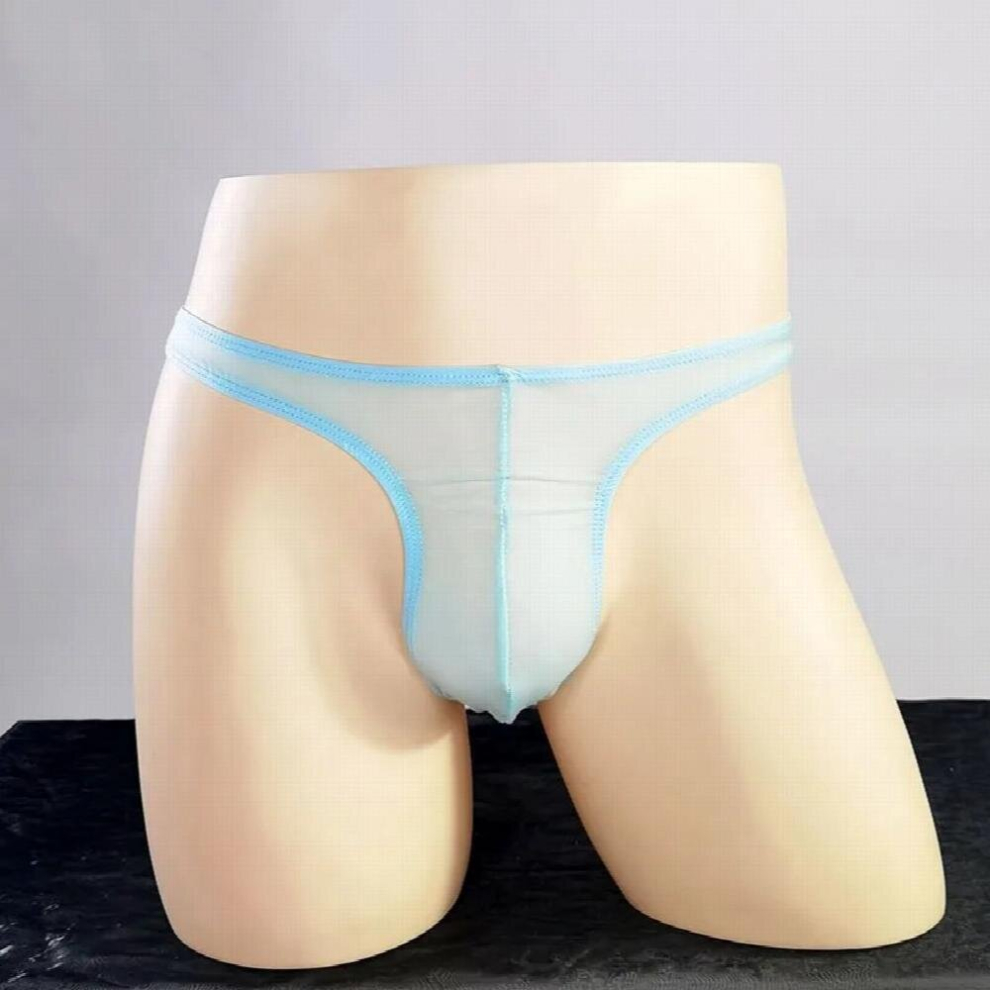 Sexy Translucent Ice Silk Men Thongs Soft Penis Pouch Gay Underwear Sexy Gay Lingerie for Men String Erotic Panties 03101201