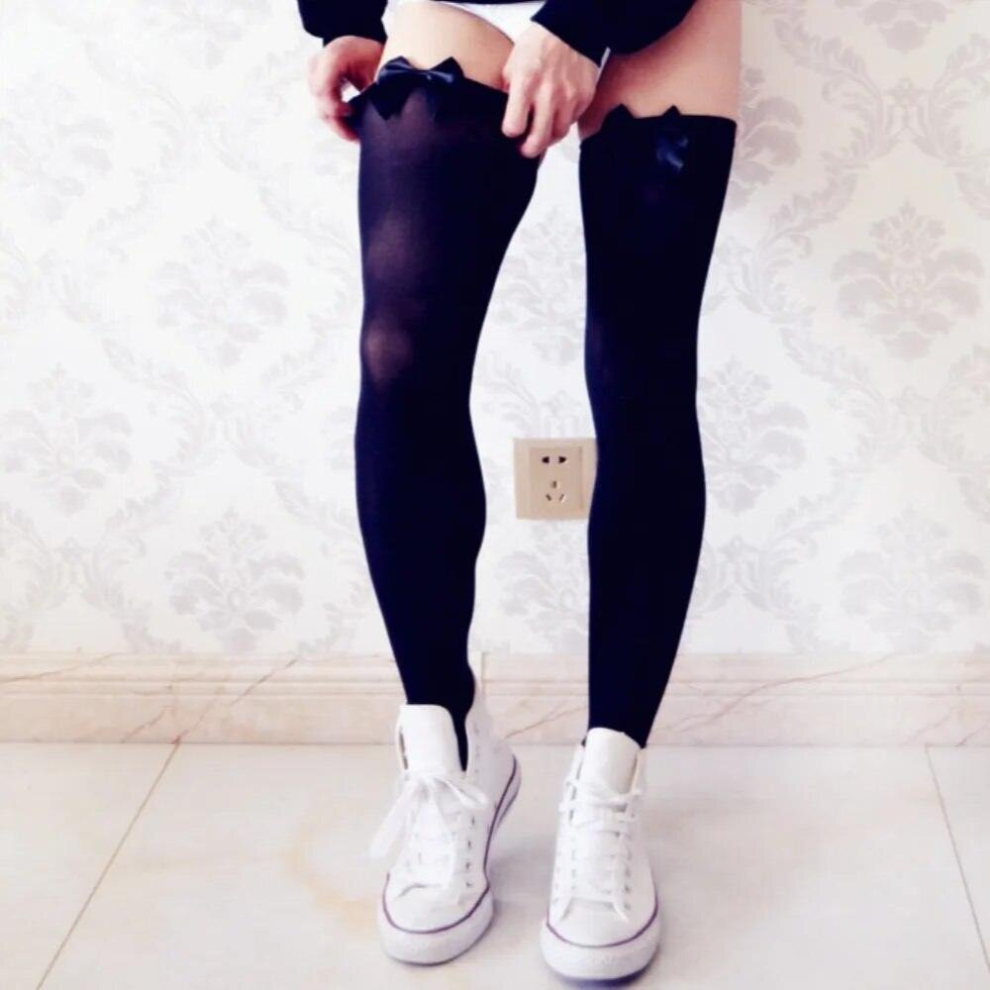 Sexy lingerie Stockings Over Knee Mens Stocking BoyFriend Erotic Hosiery Bow Stocking Man Underwear Exotic intimate