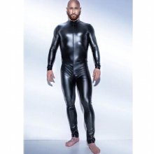 Men Sexy Wetlook Faux Leather Latex Catsuit Bodysuit Erotic Lingerie zentai gay fetish Wear pvc costume Open Crotch Clubwear