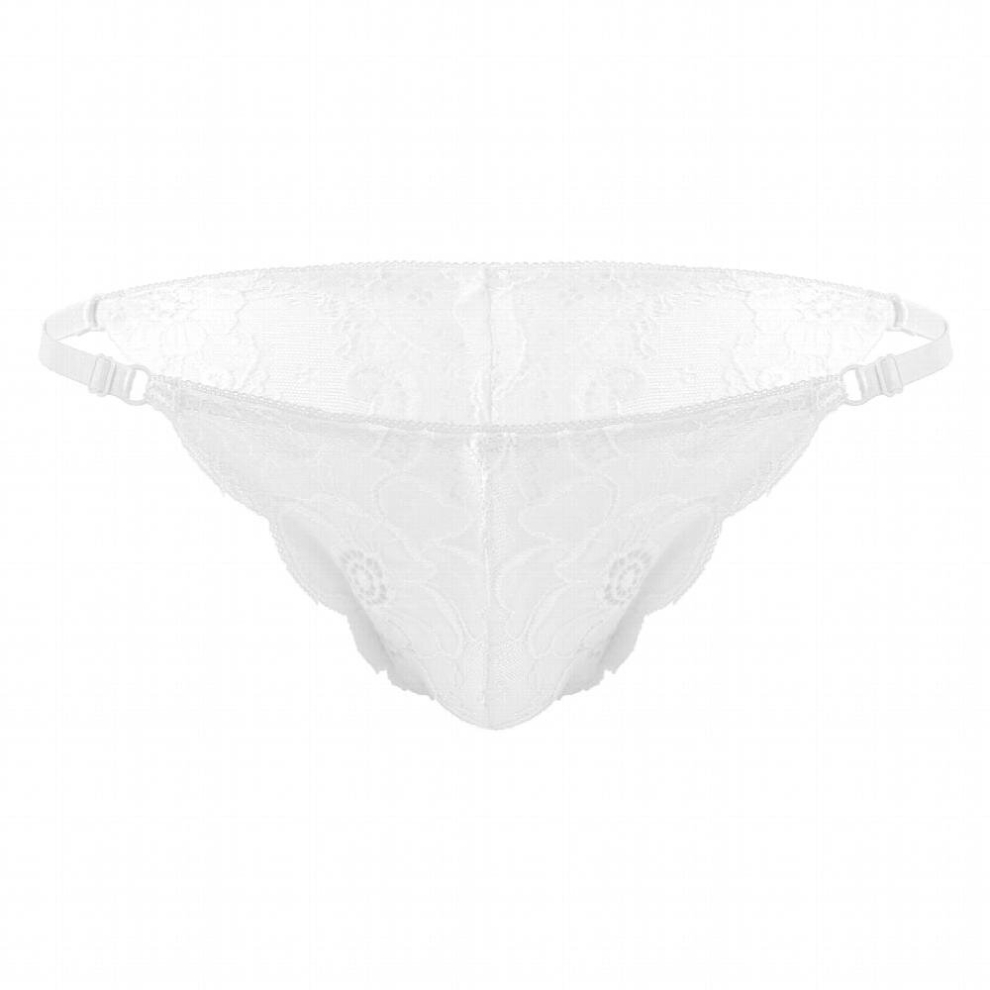 Lingerie G-string Briefs Jockstrap for Sexy Mens Lingerie Floral Lace Sissy Underwear Thongs Panties Low Waist Sissy Underpants