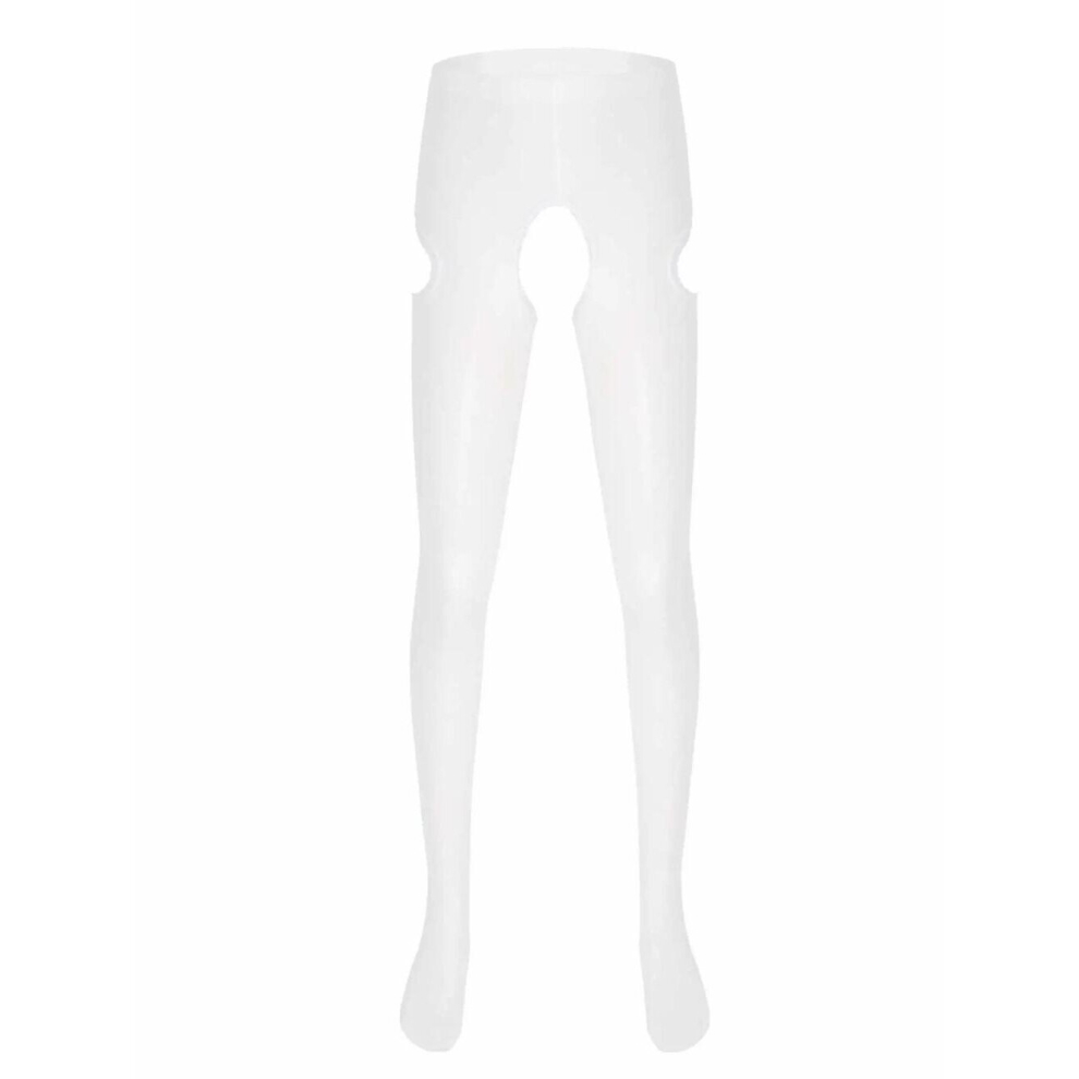 Multicoloured Mens Lingerie Lace Trimming Pantyhose Erotic Sexy Hosiery Underwear Crotchless Pantyhose Hollow Out Stretchy Tights Stockings
