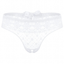 Mens Sissy Lingerie See-through Floral Lace Underwear Bowknot Crotchless Briefs Low Rise Elastic Waistband Erotic Underpants
