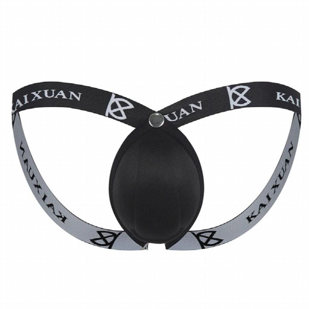 Sexy Mens Jockstrap Thong Backless Open Butt Underwear Low Rise Letter Waistband Panties Bulge Penis Pouch U Convex Underpants