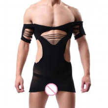 Professional Mens Underwear Male Stretchy Babydolls Adult NightDress Lingerie Exotic Short Sleeve Sleepwear Men Sexy Costumes