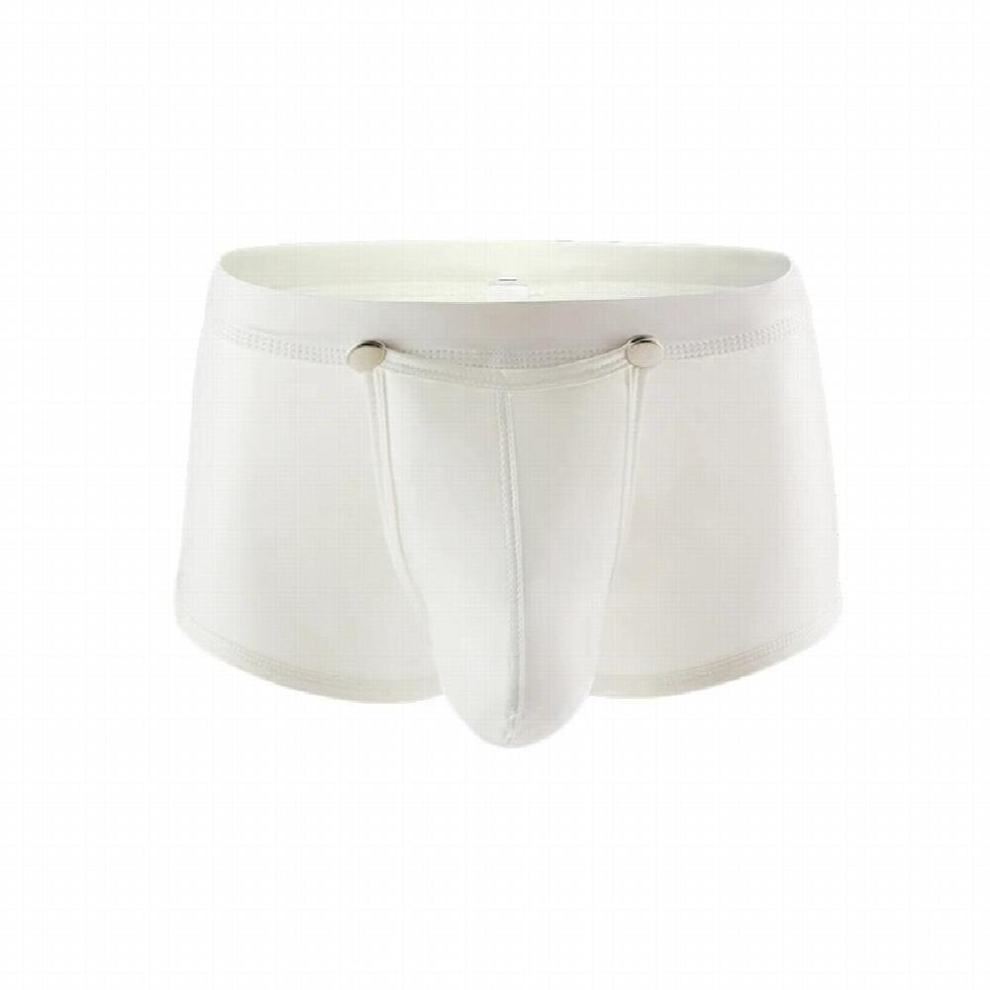 Multicoloured Sexy Leather Lingerie Open Crotch With Button Short Pants Men Penis Sheath Fetish Costume Pu Wetlook Bulge Pouch U Convex Boxers