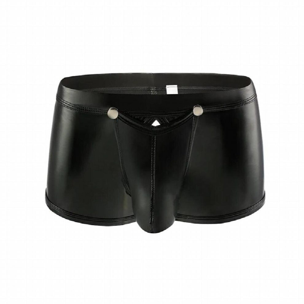 Multicoloured Mens Sexy Boxer Shorts Pu Faux Leather Underwear Crotchless Bulge Penis Pouch Panties Wetlook Fetish Costume
