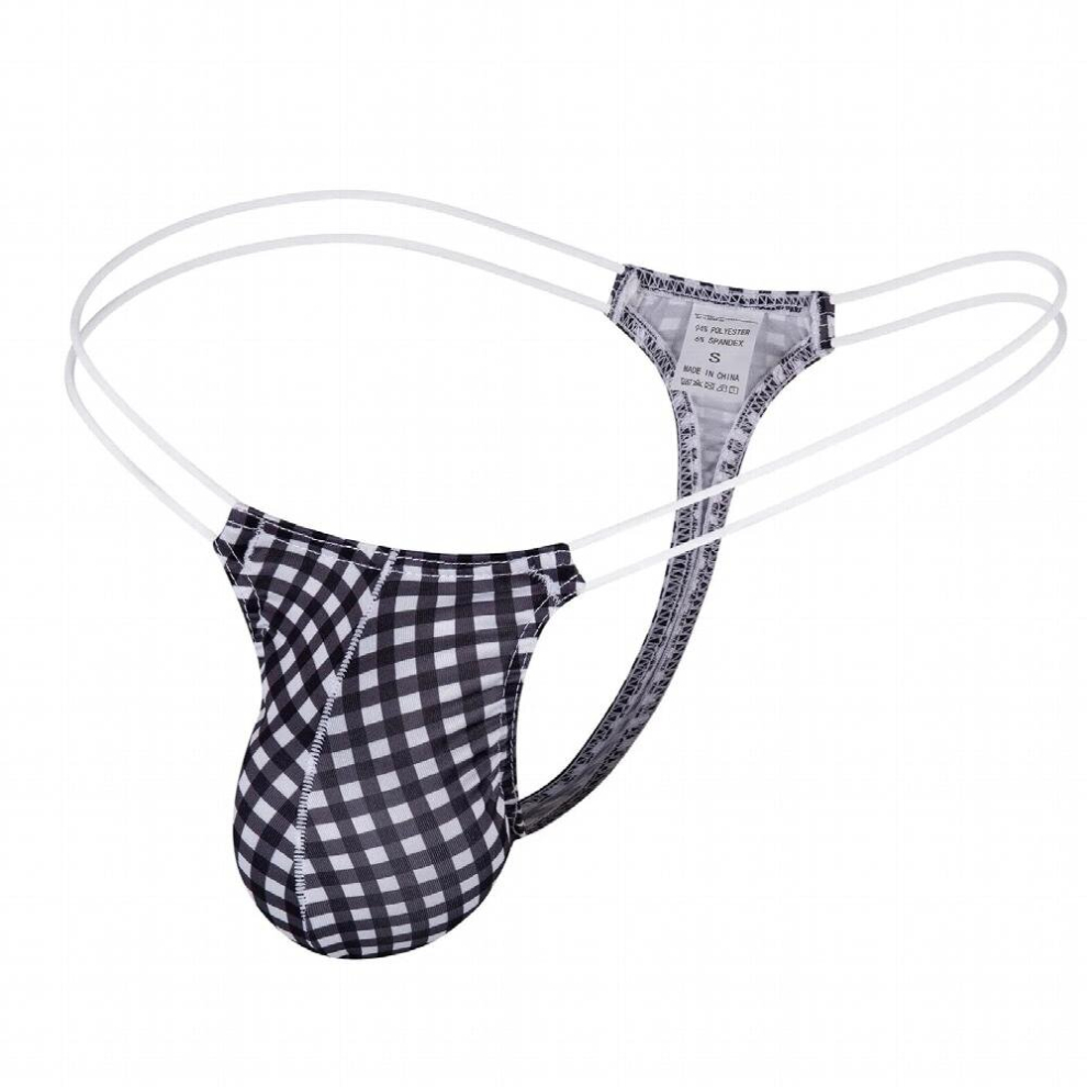 Men Thongs And G Strings Plaid Print Underwear Low Rise Briefs Sissy Penis Hipster Jockstrap Lingerie Tanga Hombre Sexy Thong
