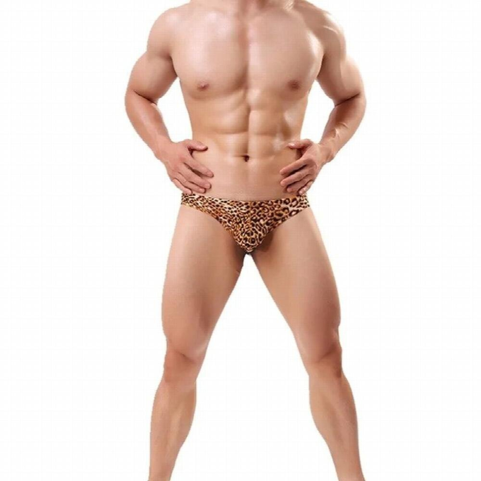 Plus Size Men Thongs and G Strings Sexy Leopard Print Men Underwear Penis Pouch Panties Mens Bikini Briefs Jockstrap