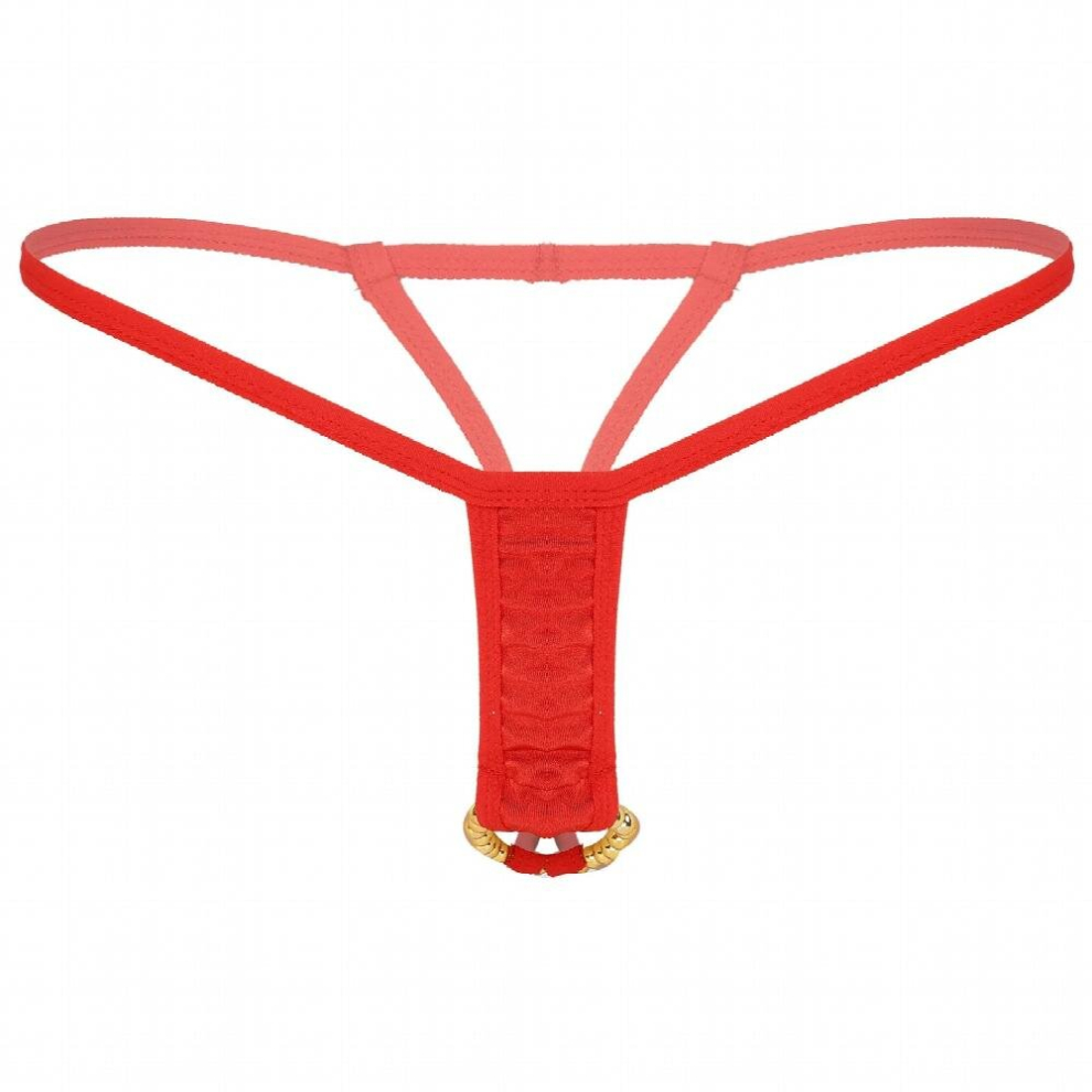 Mens Hollow Out Jockstrap Briefs Elastic Waistband Low Waist Underwear Beaded O Ring Panties Sissy Underpants Erotic Lingerie